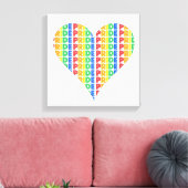 LGBT Gay Pride Month Celebration Rainbow Letters Canvas Afdruk (Insitu (Woonkamer))