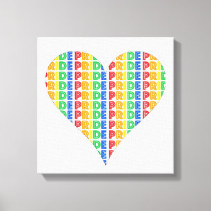 LGBT Gay Pride Month Celebration Rainbow Letters Canvas Afdruk
