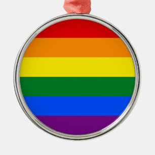 LGBT Gay Pride Rainbow Flag Stripe Metalen Ornament