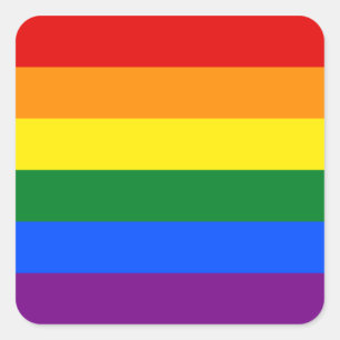 LGBT Gay Pride Rainbow Flag Stripe Vierkante Sticker