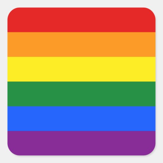 LGBT Gay Pride Rainbow Flag Stripe Vierkante Sticker (Voorkant)