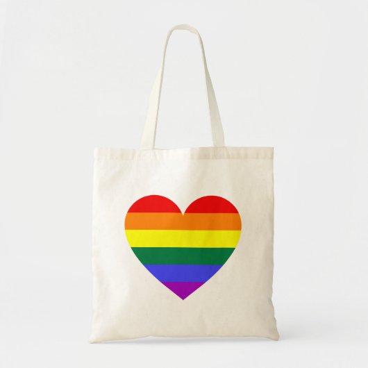 LGBT Gay Pride Rainbow Heart Tote Bag (Voorkant)