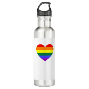 LGBT Gay Pride Rainbow Heart Waterfles