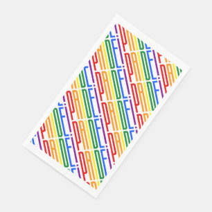 LGBT Gay Pride Rainbow Text Pattern LGBTQ Party Servet