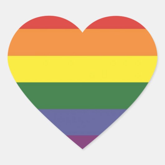 LGBT (Gay) Vlag Hart Sticker (Voorkant)