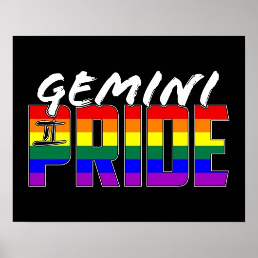 LGBT Gemini Pride Flag Zodiac Sign Poster (Voorkant)