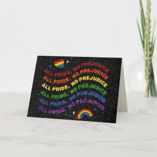 LGBT Glitter All Pride No Prejudice Card Kaart