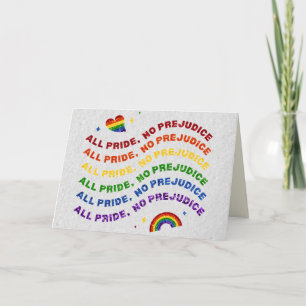LGBT Glitter All Pride No Prejudice Card Kaart