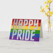 LGBT Glitter Happy Pride-Kaart Kaart (Gele Bloem)