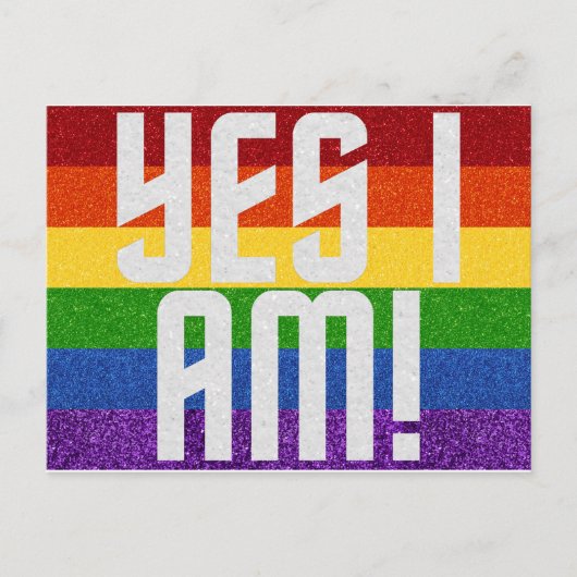LGBT Glitter Ja, dat ben ik. Komende Kaart (Voorkant)
