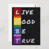 LGBT Glitter Live Good Be True Kaart (Voorkant / Achterkant)