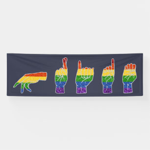 LGBT Glitter Rainbow ASL Pride Spandoek