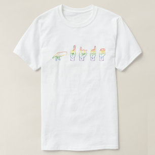 LGBT Glitter Rainbow ASL Pride T-Shirt