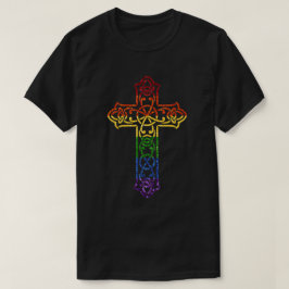 LGBT Glitter Rainbow Cross T-shirt