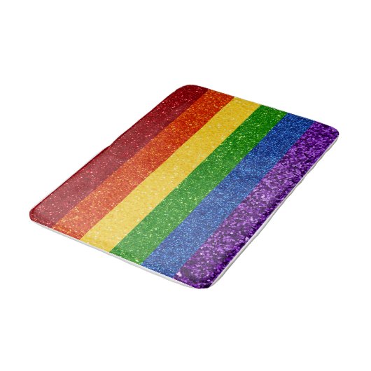 LGBT Glitter Rainbow Pride Flag Badmat (Gekanteld)