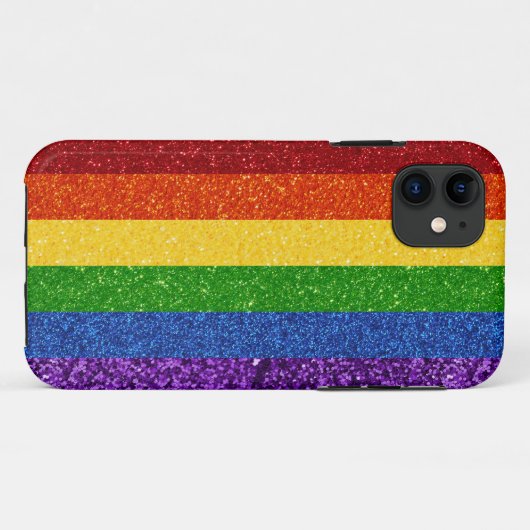 LGBT Glitter Rainbow Pride Flag Case-Mate iPhone Case (Achterkant (horizontaal))