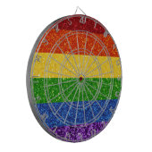 LGBT Glitter Rainbow Pride Flag Dartbord (Voorkant Links)