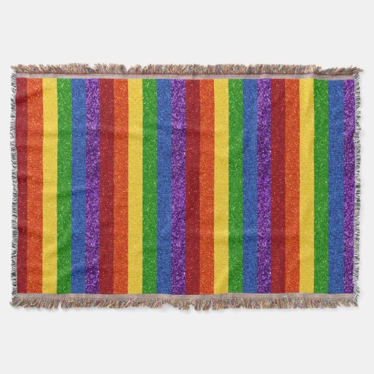 LGBT Glitter Rainbow Pride Flag Deken (Voorkant)