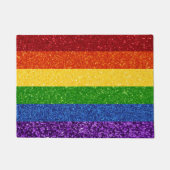 LGBT Glitter Rainbow Pride Flag Deurmat (Voorkant)