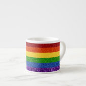 LGBT Glitter Rainbow Pride Flag Espresso Kop (Voorkant rechts)