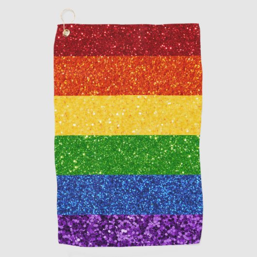 LGBT Glitter Rainbow Pride Flag Golfhanddoek (Voorkant)