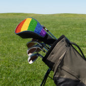 LGBT Glitter Rainbow Pride Flag Golfheadcover (Insitu)