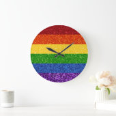 LGBT Glitter Rainbow Pride Flag Grote Klok (Huis)