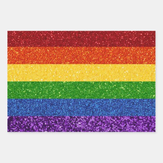 LGBT Glitter Rainbow Pride Flag Inpakpapier Vel (Voorkant)