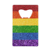 LGBT Glitter Rainbow Pride Flag Kredietkaart Flessenopener (Achterkant)