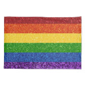 LGBT Glitter Rainbow Pride Flag Kussensloop (Achterkant-Links)