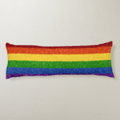 LGBT Glitter Rainbow Pride Flag Lichaamskussen (Achterkant)