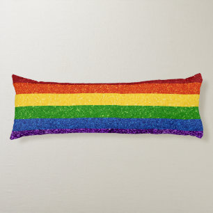 LGBT Glitter Rainbow Pride Flag Lichaamskussen
