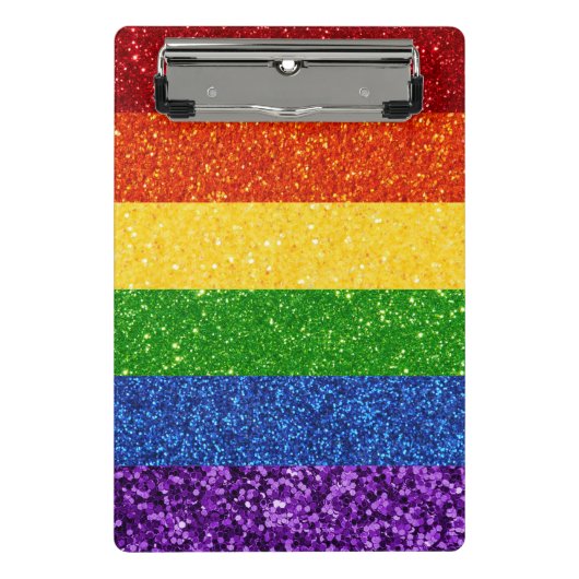 LGBT Glitter Rainbow Pride Flag Mini Klembord (Voorkant)