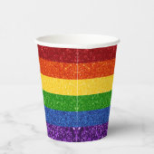 LGBT Glitter Rainbow Pride Flag Papieren Bekers (Rechts)