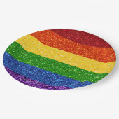 LGBT Glitter Rainbow Pride Flag Papieren Bordje (Gekanteld)