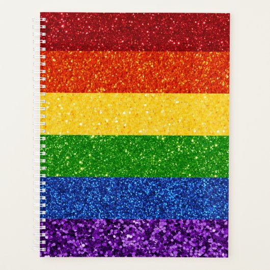 LGBT Glitter Rainbow Pride Flag Planner (Voorkant)