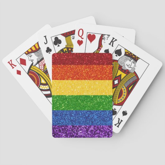 LGBT Glitter Rainbow Pride Flag Pokerkaarten (Achterkant)