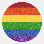 LGBT Glitter Rainbow Pride Flag Ronde Sticker (Voorkant)