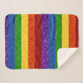 LGBT Glitter Rainbow Pride Flag Sherpa Deken (Voorkant (horizontaal))