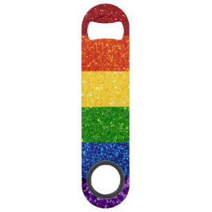 LGBT Glitter Rainbow Pride Flag Speed Flessenopener