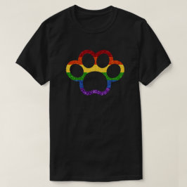 LGBT Glitter Rainbow Pride Paw T-shirt