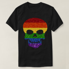 LGBT Glitter Rainbow Skull T-shirt