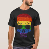 LGBT Glitter Rainbow Skull T-shirt (Voorkant)