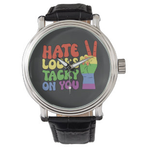 LGBT Haat Past Niet Bij Je Pride Groovy Horloge