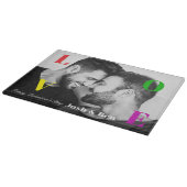 LGBT Happy Valentine's Day Custom Foto Monogram Snijplank (Hoek)