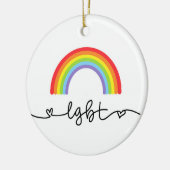 LGBT-harten en regenbogen Keramisch Ornament (Links)