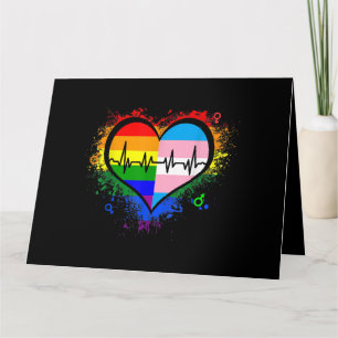 LGBT Heartbeat EKG Shirt Gay Lesbisch Transgender  Kaart
