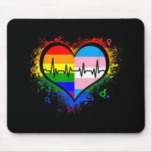 LGBT Heartbeat EKG Shirt Gay Lesbisch Transgender  Muismat