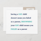 LGBT heeft een Gay Child Love Pride Ouderschap Quo Briefkaart (Voorkant / Achterkant)