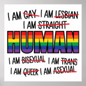 LGBT Ik ben homo, ik ben mens Poster (Voorkant)